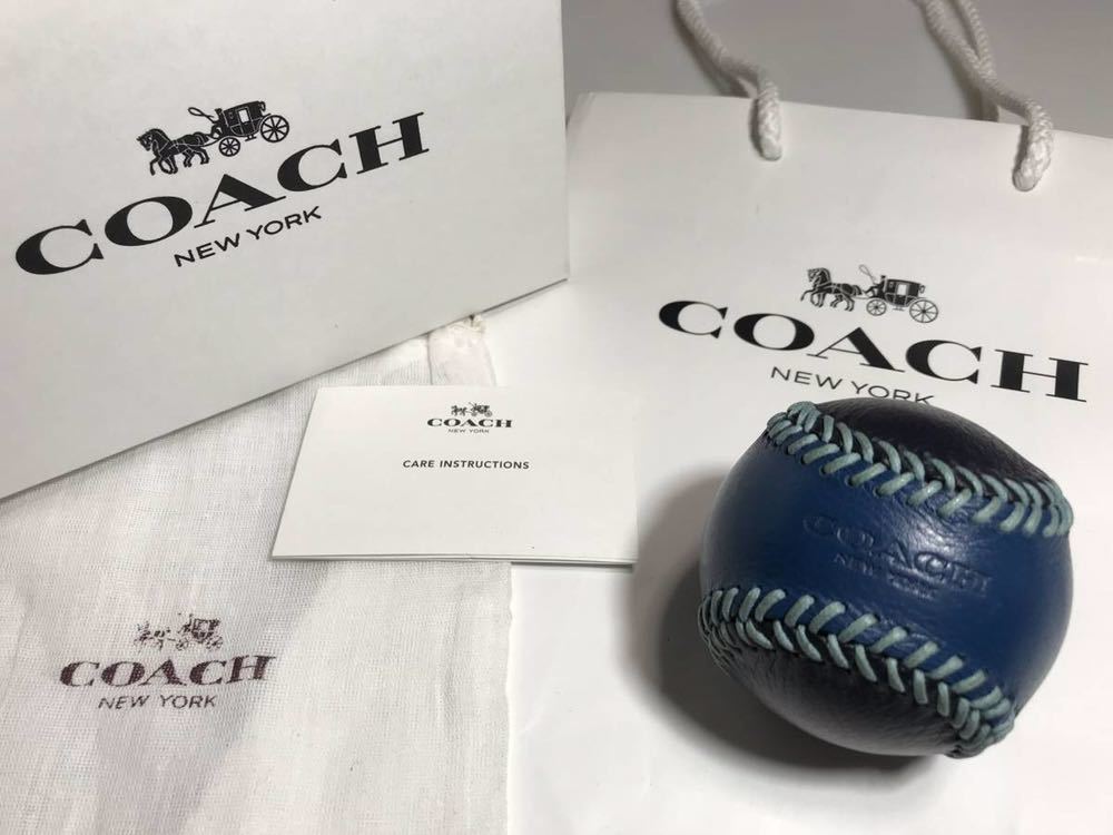 新品◇COACH コーチ◇ペーパーウェイト 重し ボール型 野球ボール型