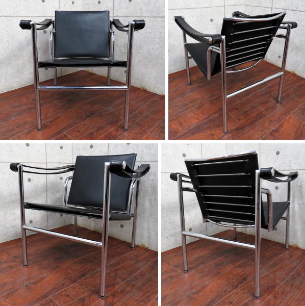 ■展示品■Le Corbusier&frasl;ル・コルビュジエ■LC1■IDC大塚■高級■黒革&frasl;ブラックレザー■スリングチェア&frasl;アームチェア■10万■ssx35t