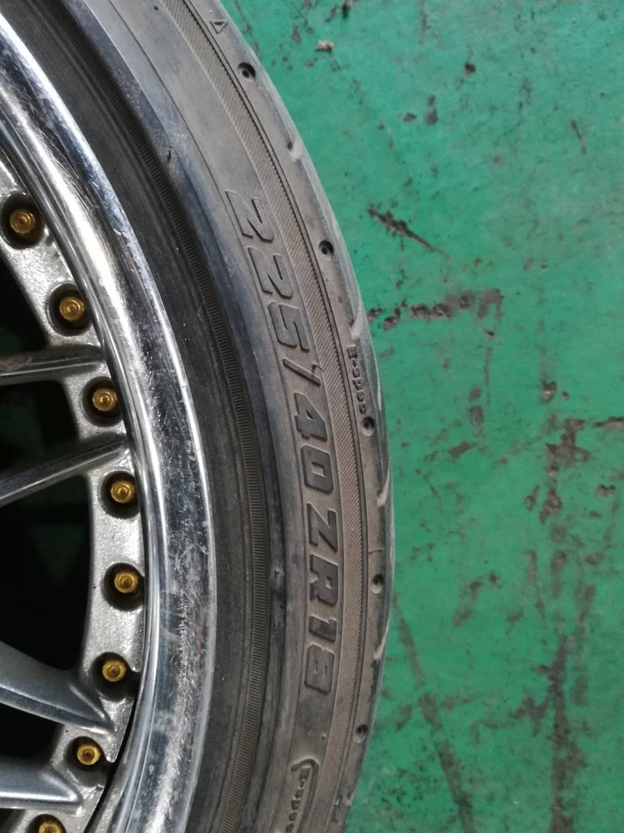 ジャンク　18インチ　社外ホイール　タイヤ付き　225/40-18