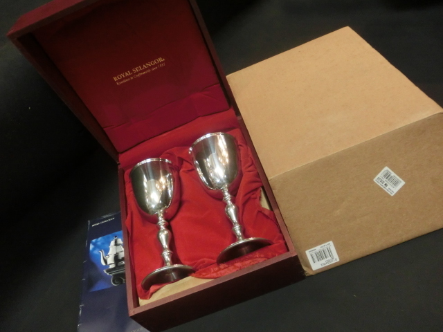 品質保証，お得 ７７ 状態 ピューター 錫製 ROYAL SELANGOR ロイヤルセランゴール ペア グラス しおり付き 共箱入り(錫製)｜売買されたオークション情報、yahooの商品情報をアーカイブ公開 - オークファン 錫製