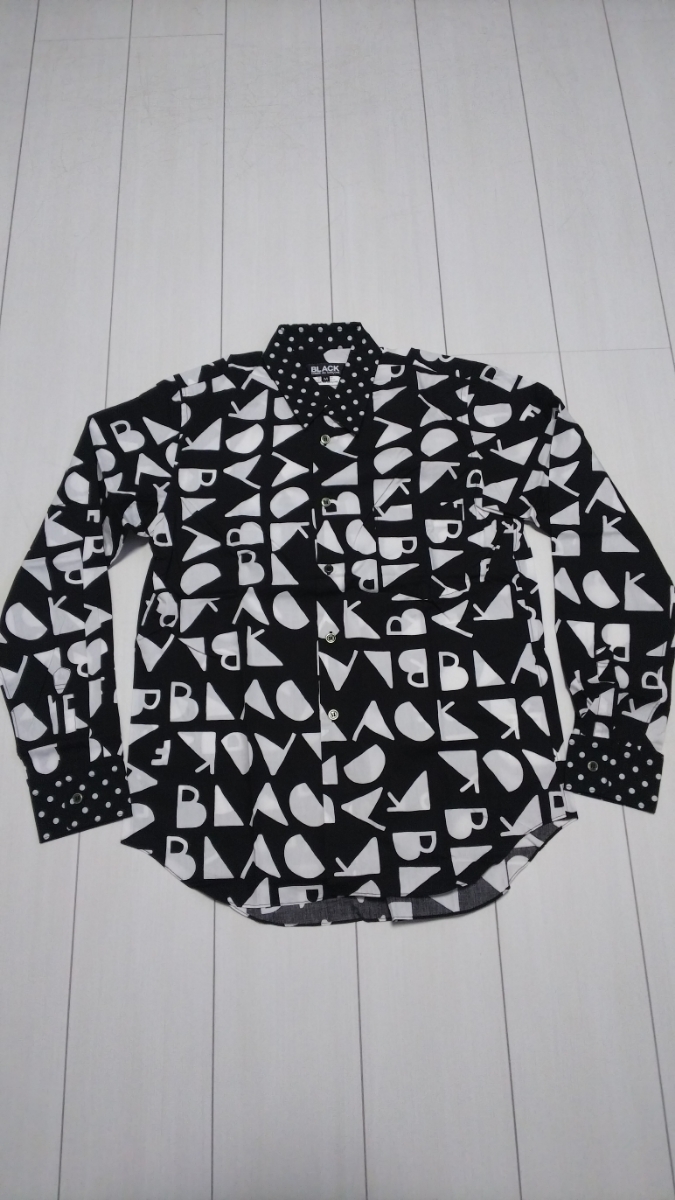 COMMEUSE ブラック BLACK COMME des GARCONS 長袖シャツ ロゴ 襟 袖