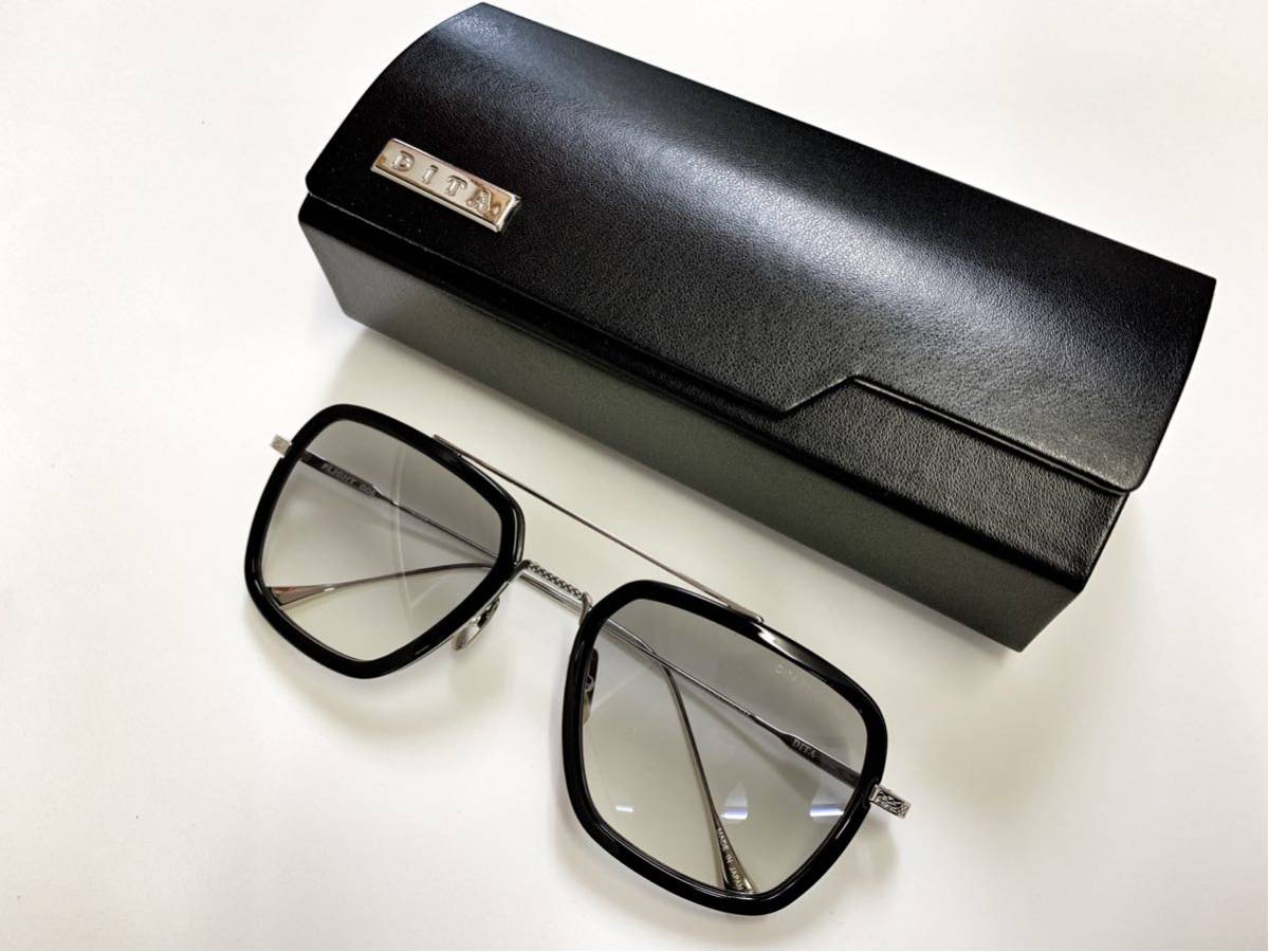 DITA サングラス ブラックレンズ シルバーフレーム 