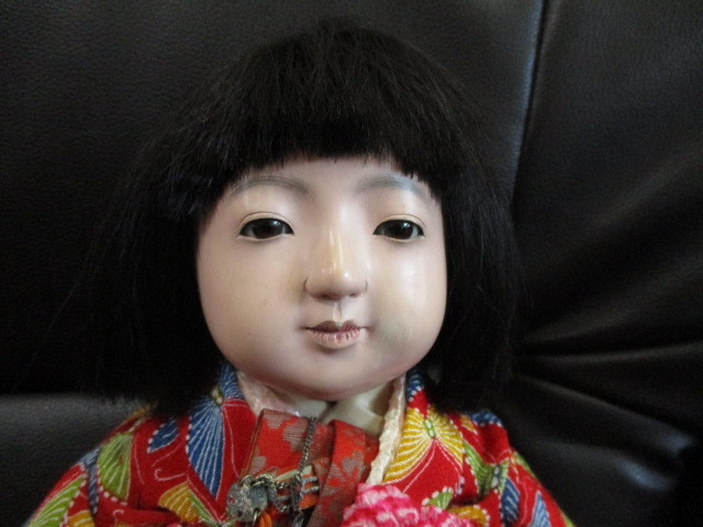 古い市松人形 女の子 体長約43㎝ ⁄ 女の子 市松人形 検：御所人形 約