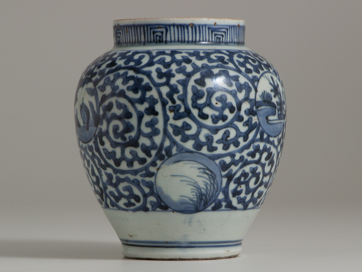 古伊万里 染付 | 江戸後期 iichi D430 蕎麦猪口 蛸唐草三友文 日々
