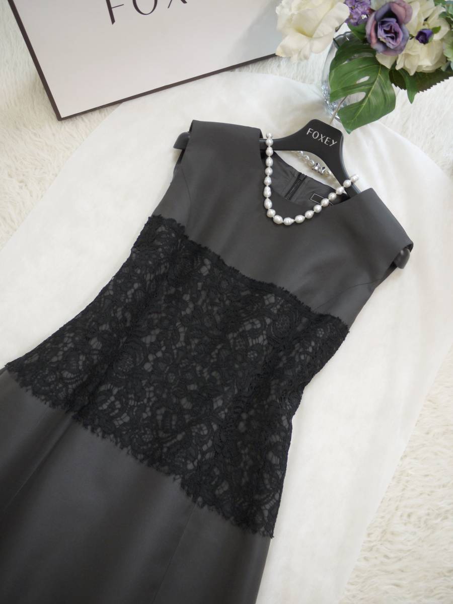 Foxey 40 最高級シルクウール レース ワンピース Rose Fleur リッチグレー フォクシー ワンピース 売買されたオークション情報 Yahooの商品情報をアーカイブ公開 オークファン Aucfan Com