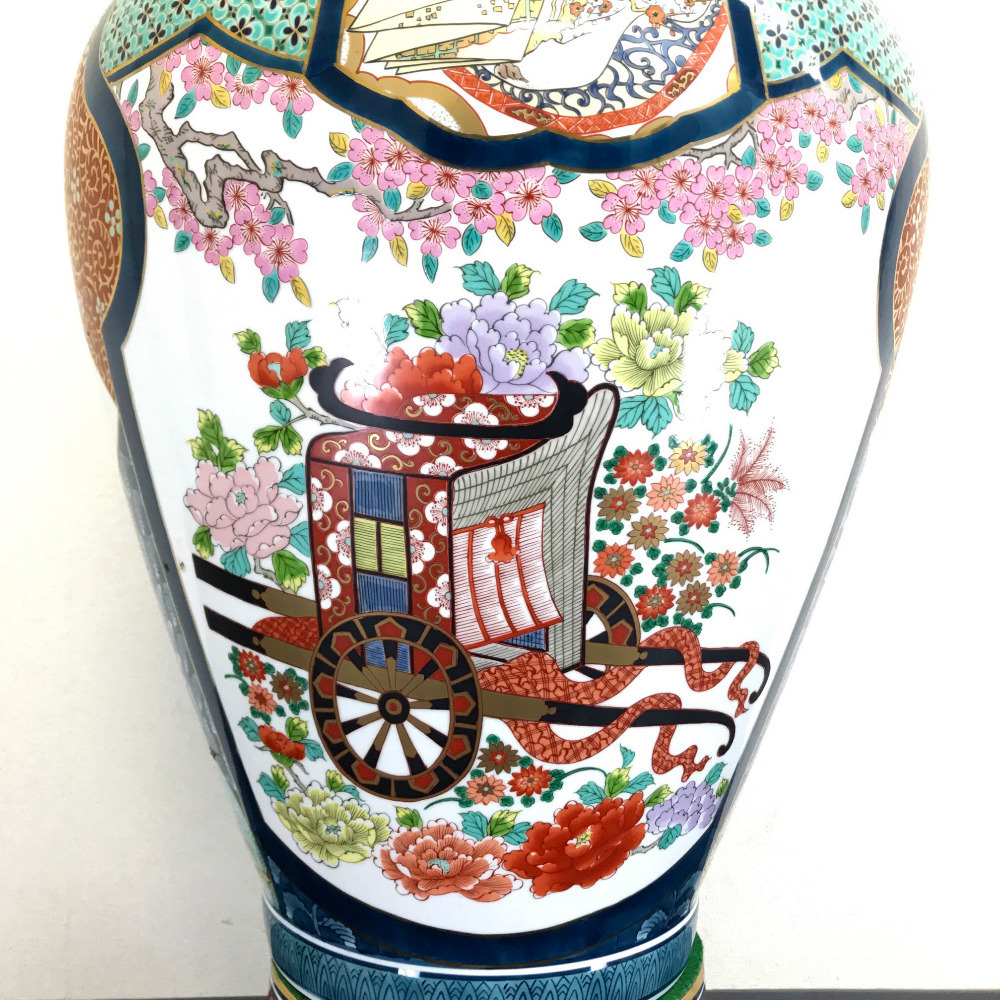 薩摩焼 特大 飾り壺 大壺 金襴手 金彩 薩摩焼 特大78cm 花瓶 金彩色絵