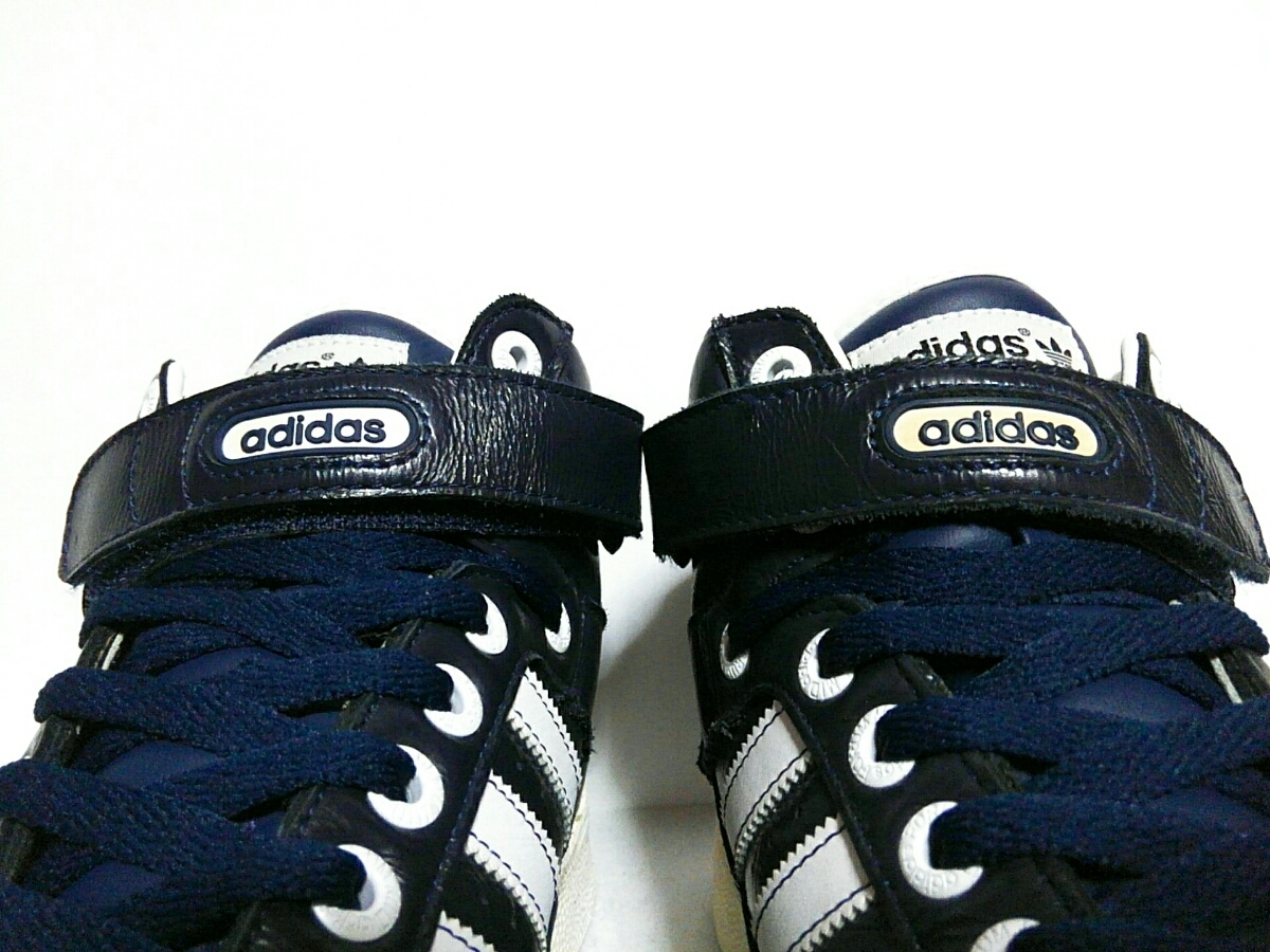 美品 2009年製 adidas フォーラム MID US9 27CM 09 アディダス 紺 白 