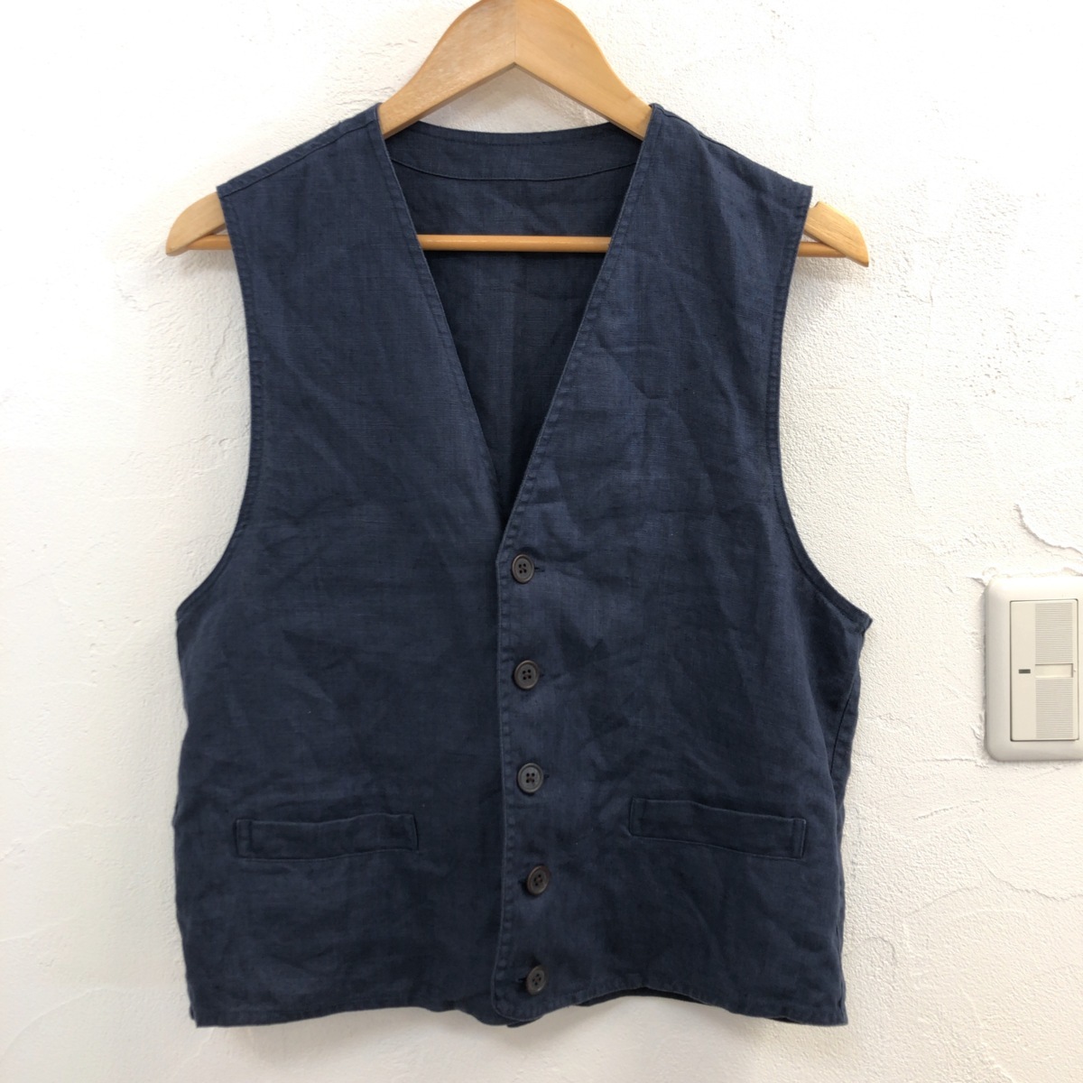 【SALE，新品】 CHAPS RALPH LAUREN ラルフローレン 麻100% リネンベスト L ネイビー ジレ メンズ 国内正規品(Lサイズ)｜売買されたオークション情報、yahooの商品情報をアーカイブ公開 - オークファン Lサイズ