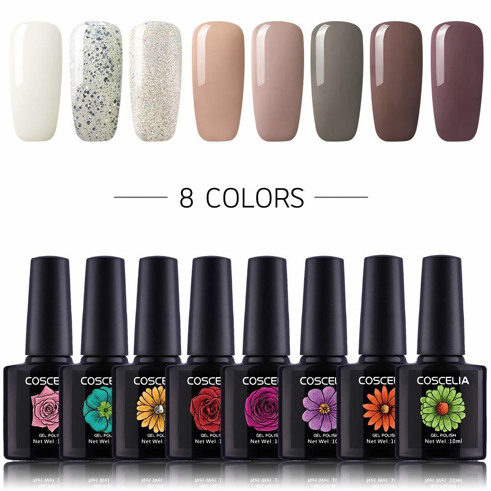 UniqueMall 8色ジェルネイルカラー ネイルキット 10ml セルフネイルカラー ジェルネイル カラー ジェルネイル キット UV/LED 適用_1