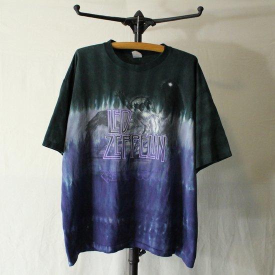 90s レッドツェッペリン ビンテージ タイダイTシャツ 表記XXLサイズ ロックT バンドT 総柄 サイケ 大きいサイズ ビッグサイズ 古着 80s 