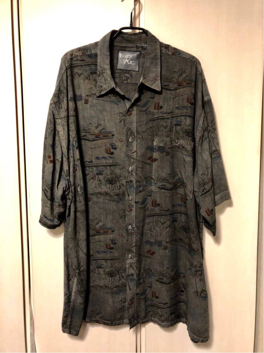 バックラッシュ USEDアロハシャツ 顔料染め REMAKE LINE
