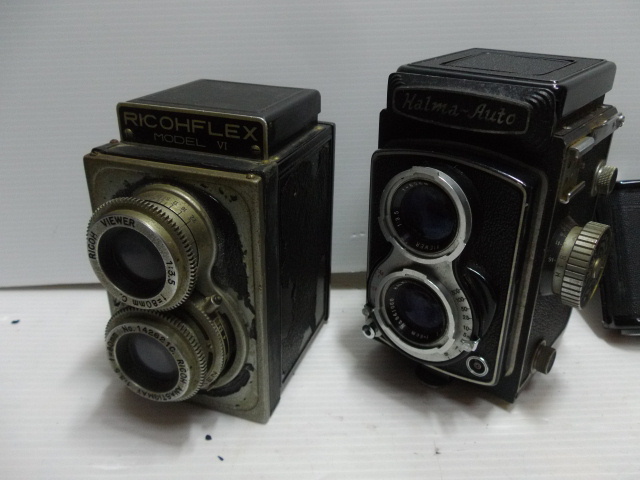 蛇腹カメラと二眼レフカメラ □ビンテージ RICOH FLEX 二眼レフ カメラ