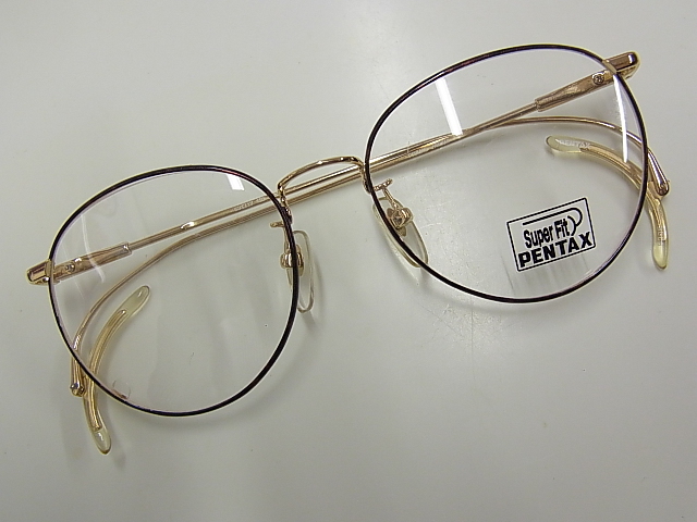 PENTAX ペンタックス ヴィンテージ眼鏡 メガネ 未使用品 ゴールド×ラメべっ甲柄