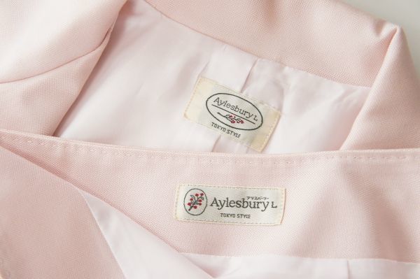 U5976★大きいサイズ★アリスバーリー/Aylesbury*比翼仕立て*袖ロールアップ*ジャケト/膝丈*タイトスカート/セットアップスーツ*ピンク*19