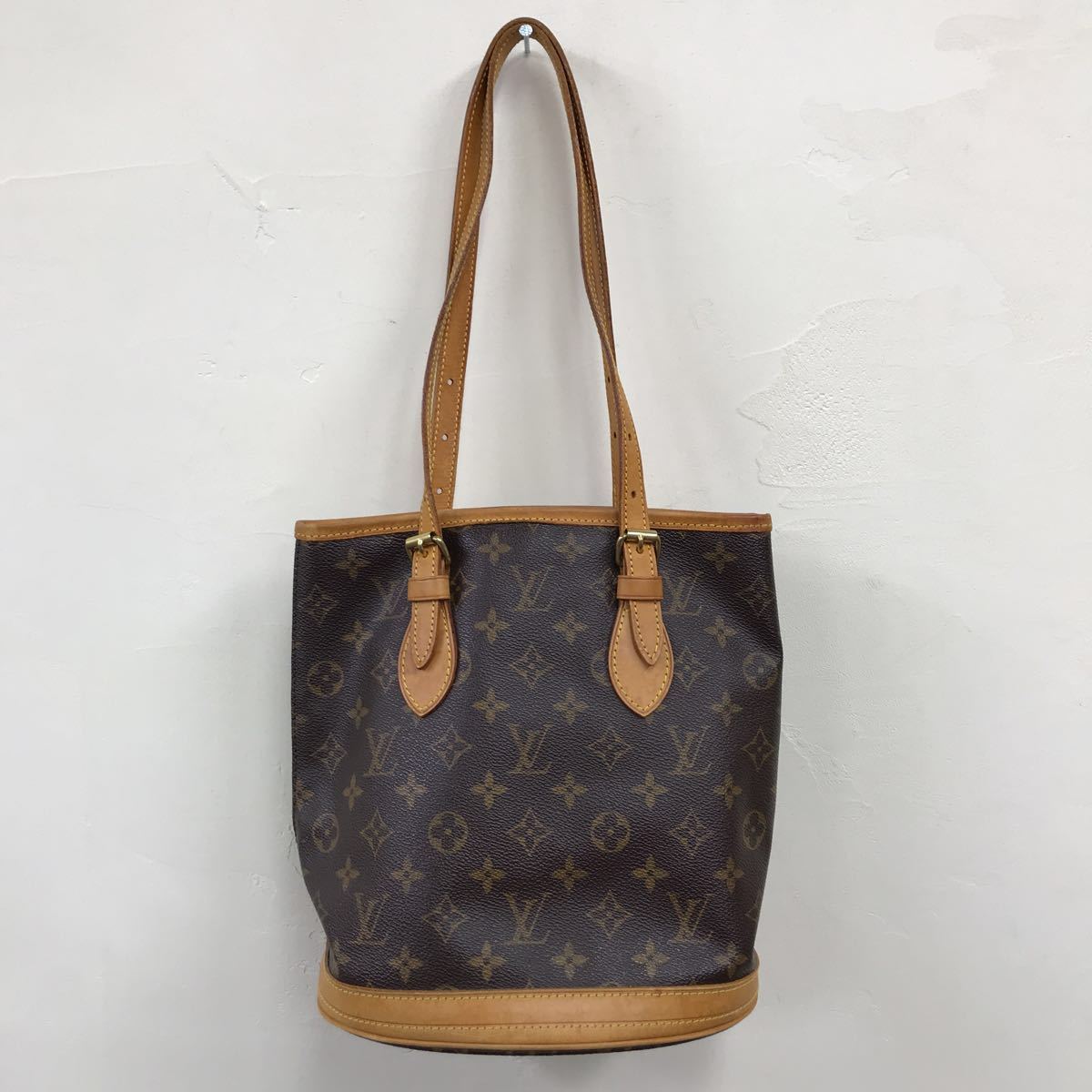 ルイヴィトン モノグラム VUITTON LOUIS バケットPM 1円 M42238