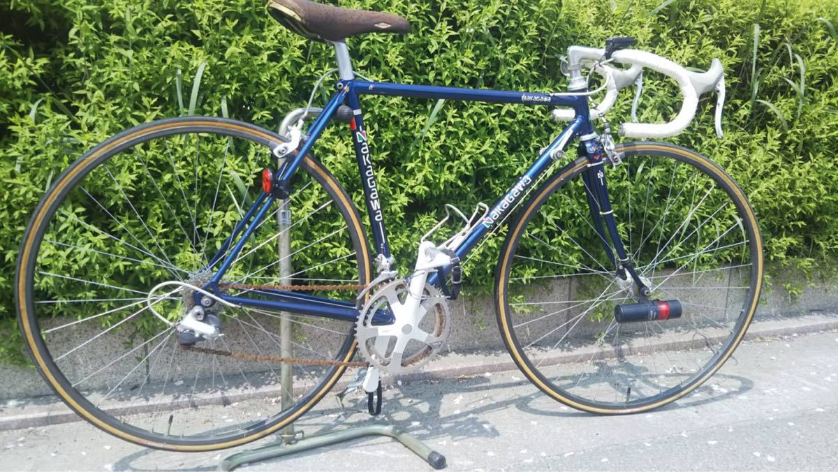 鮮やかなブルーの国産クロモリロード NAKAGAWA ナカガワ 7700