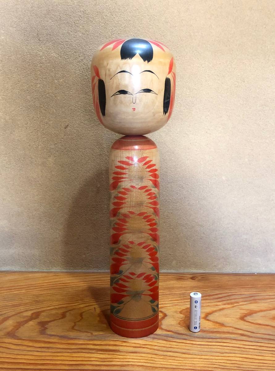 伝統こけし 大宮安光 蔵王高湯系 山形 高さ約35cm 郷土玩具 古民芸 古こけし_1
