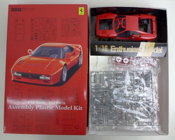 郵A6068 プラモデル フジミ模型 1/16 フェラーリ 288GTO スーパーカーシリーズ SC9 ジャンク 一部手付品/説明書欠品/保管 ...