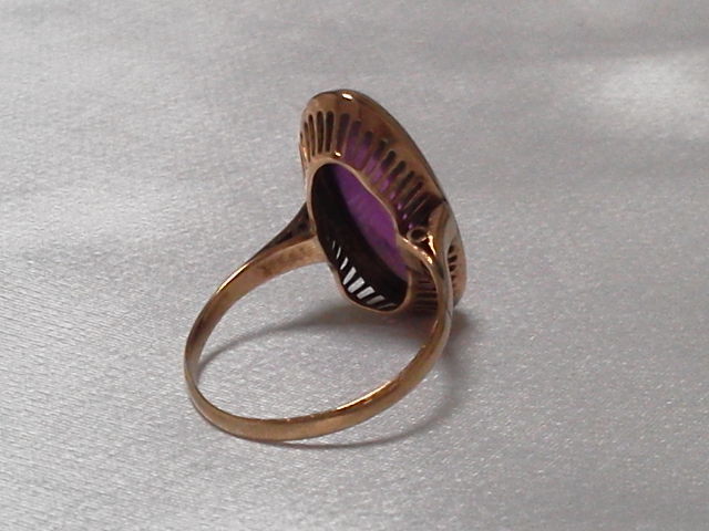 K18 アメジスト 指輪 千本透かし 昭和 ヴィンテージ アンティーク