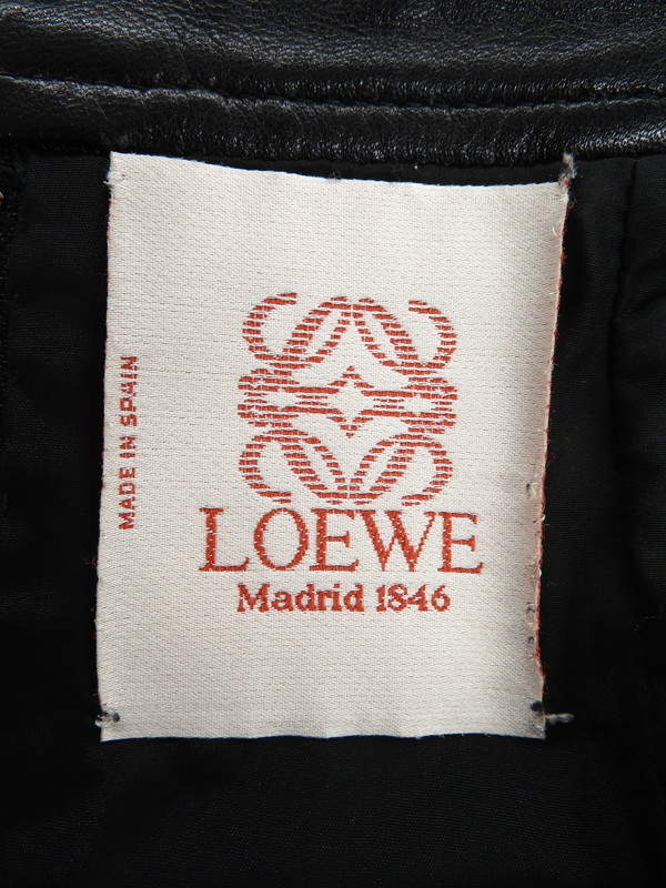 高品質，定番人気 中古 ロエベ LOEWE レザータイトスカート size40 レディース ブラック 黒 スペイン製