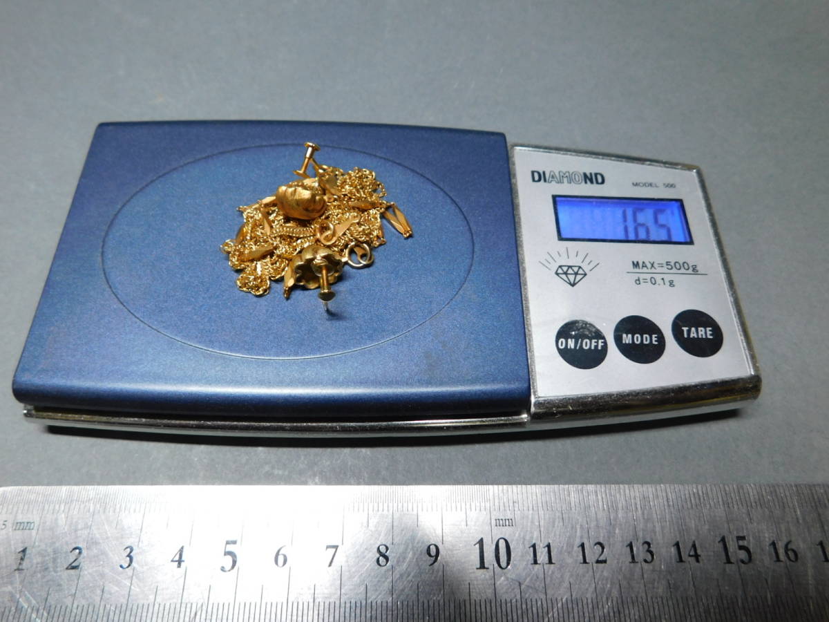 【数量限定，限定SALE】 岡黒 本物保証 K18金 ネックレス他 つぶし 約１６ ５ｇ 刻印あり(金)｜売買されたオークション情報、yahooの商品情報をアーカイブ公開 - オークファン 金