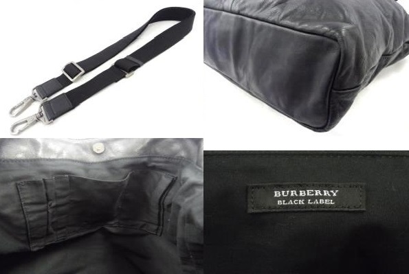 BURBERRY（ショルダーバッグ）のフリマアイテム一覧 【BURBERRY BLACK LABEL】 バーバリーブラックレーベル トートバッグ 2WAY ショルダーバッグ ブラック レザー　 参考価格￥55，000