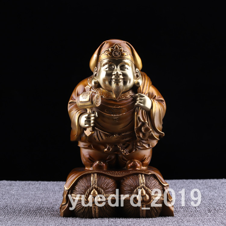 入手困難！仏教美術 ハンマーかけの大黒天財神像 黄銅金属工芸 大黒天