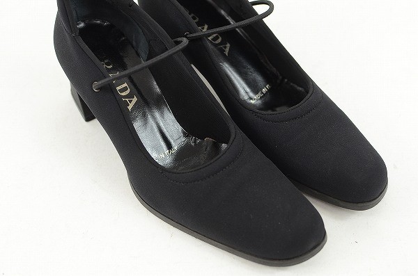 #98 PRADA プラダ ハイヒール パンプス ネオプレーン 高級 レディース 黒 36 22.5cm