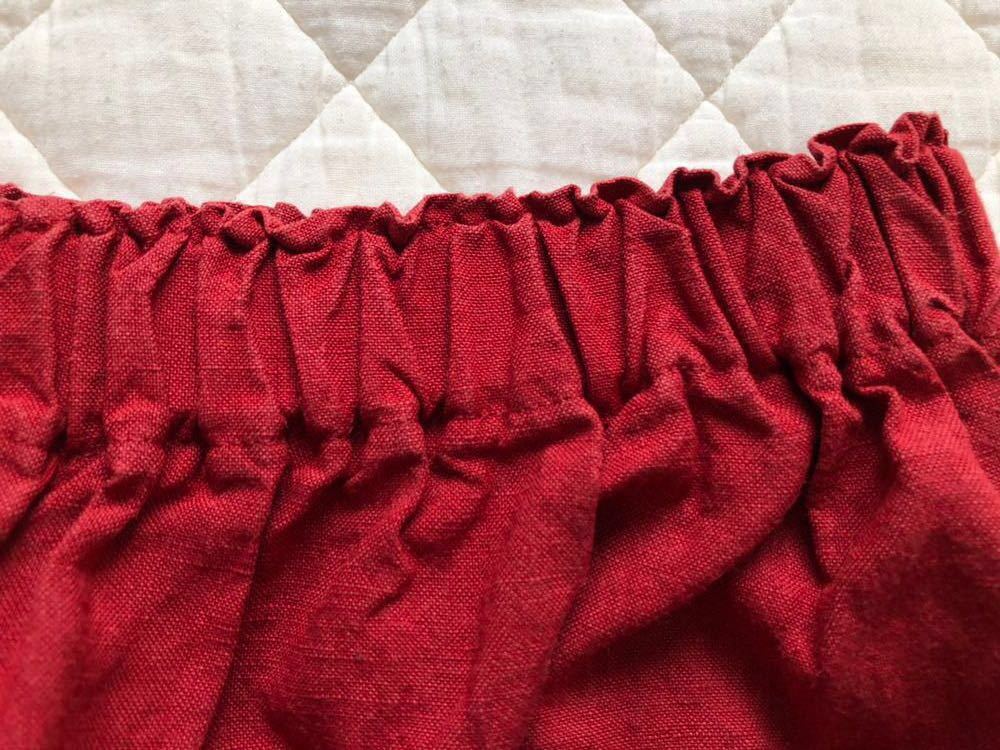 ヤンマ産業　天日干しリネンキュロットパンツ RED 美品 ヤンマ産業 天日干しリネンキュロットパンツ RED 美品 ヤンマ産業