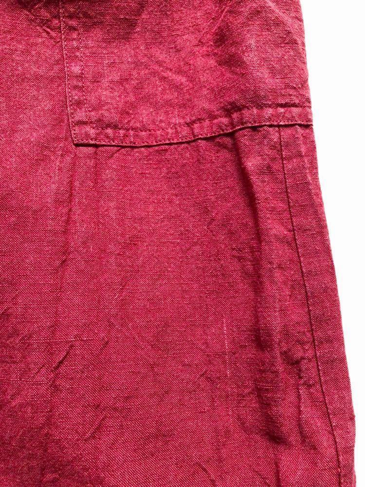 ヤンマ産業　天日干しリネンキュロットパンツ RED 美品 ヤンマ産業 天日干しリネンキュロットパンツ RED 美品 ヤンマ産業 天