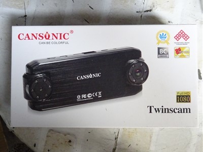 新品　ドライブレコーダー　ウィニーカム 最新作，人気 ☆ CANSONIC TWINSCAM ドライブレコーダー