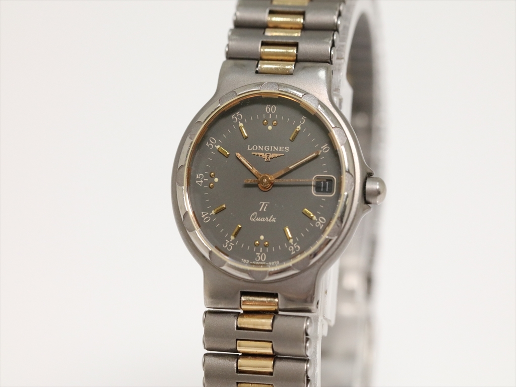 稼働品【ロンジン/LONGINES】コンクエスト スイス製 TITANIUM デイト