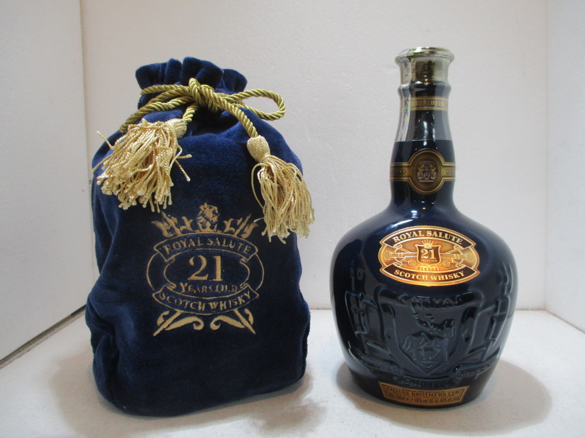 古酒】ROYAL SALUTE 21年 ロイヤルサルート 青 陶器ボトル スコッチ
