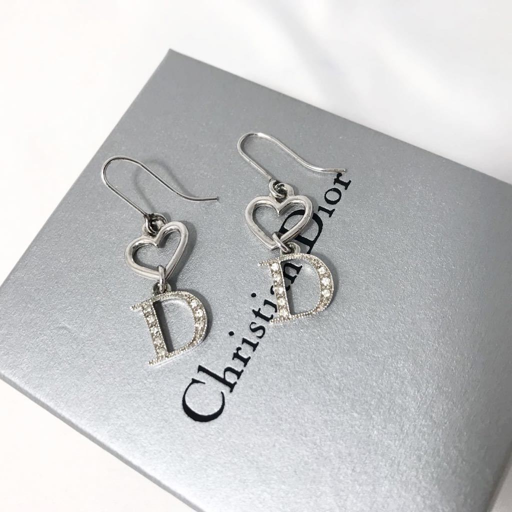 ハート ピアス Dior クリスチャンディオール Christian 美品