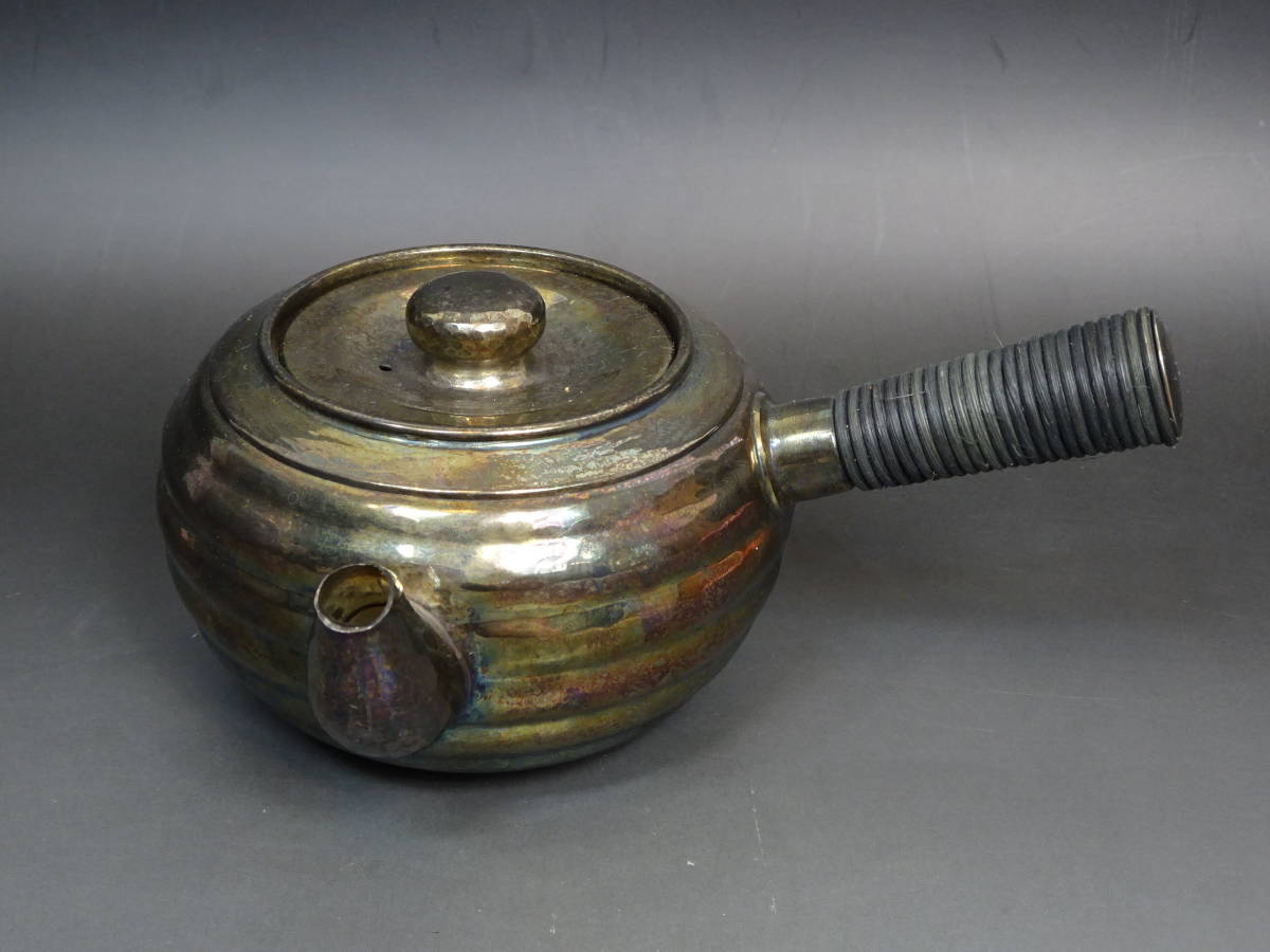 ☆★☆　巧益造　銀製横手急須　煎茶道具　