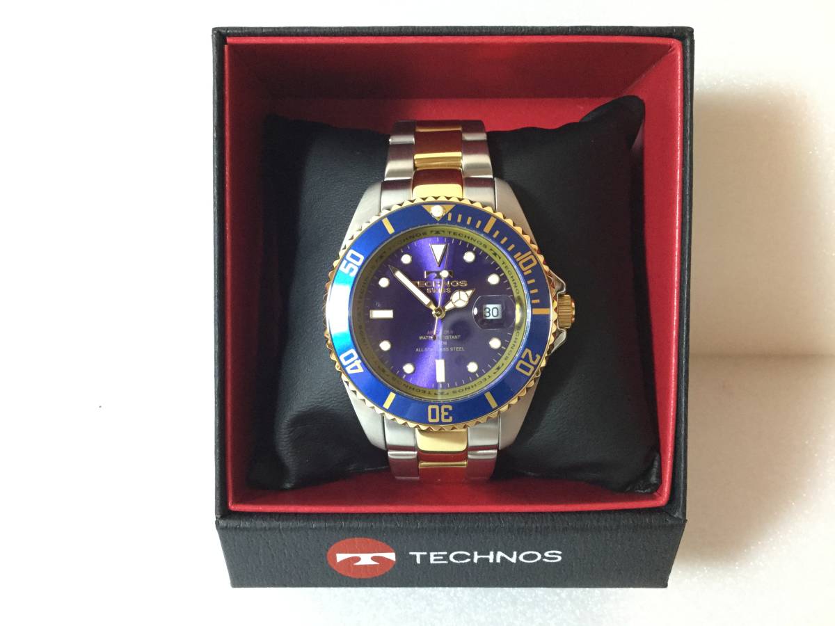 テクノス AIR メンズ TECHNOS DIVER 腕時計 箱付&frasl;美品&frasl;新品電池TECHNOS SWISS TAM629 テクノスエアダイバー２ ブルーベゼル×青 - Yahoo!オークション Swiss Technos クォーツ