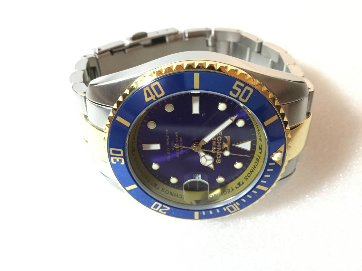 テクノス AIR メンズ TECHNOS DIVER 腕時計 箱付&frasl;美品&frasl;新品電池TECHNOS SWISS TAM629 テクノスエアダイバー２ ブルーベゼル×青 - Yahoo!オークション Swiss Technos クォーツ