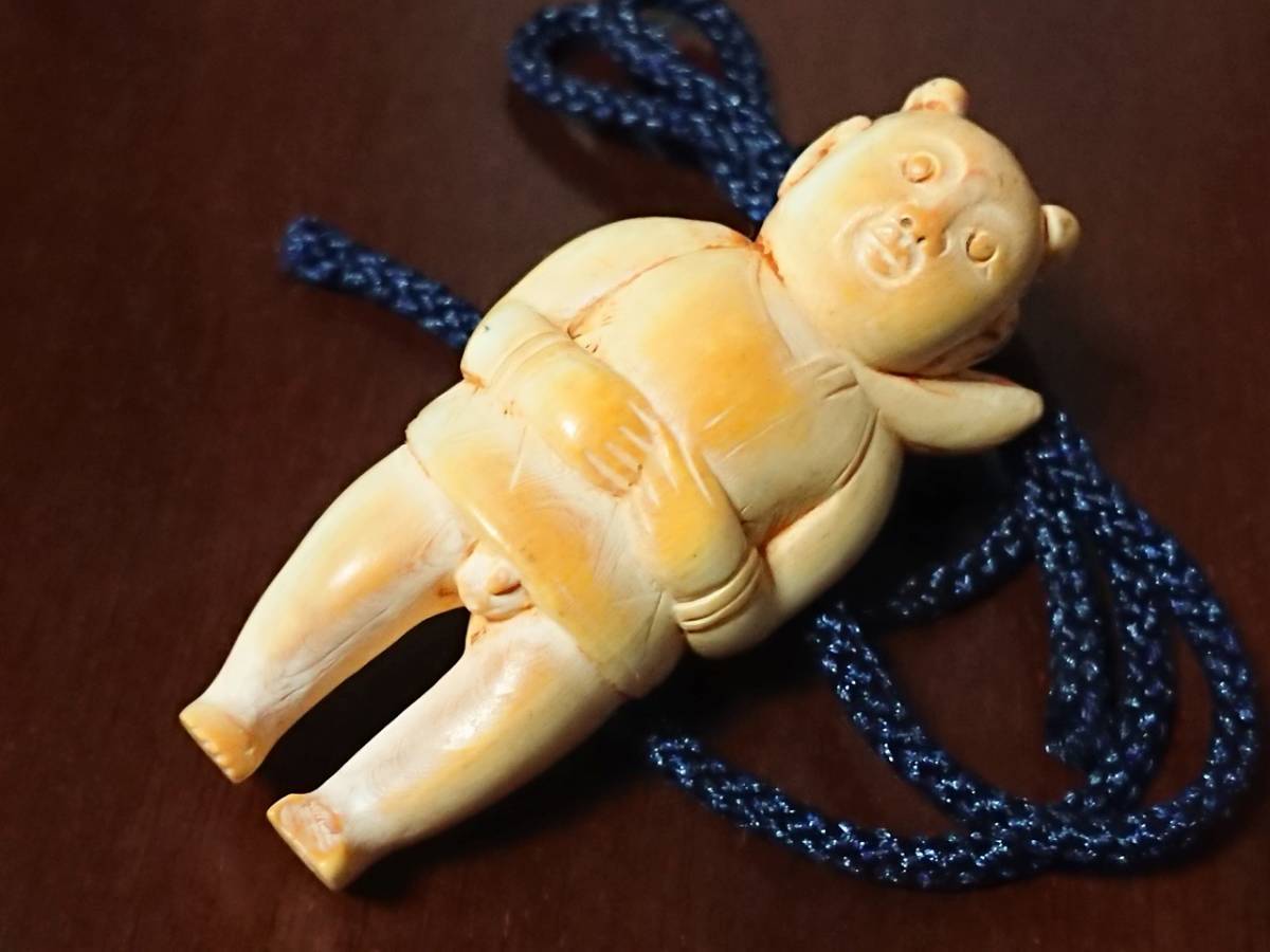 ともたん 彫刻根付骨董人形4点セットとケース※画像9の2