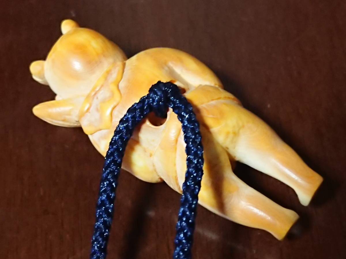 ともたん 彫刻根付骨董人形4点セットとケース※画像9の2