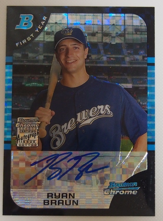  2005 BOWMAN CHROME RYAN BRAUN ROOKIE AUTO XFRACTOR /250(Bowman)｜売買されたオークション情報、yahooの商品情報をアーカイブ公開 - オークファン シングルカード