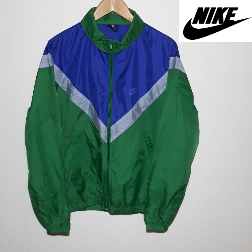 NIKE ナイロンジャケット　紺タグ ブランド古着】NIKE / ナイキ 80s 紺タグ 切替 ウィンドブレーカー