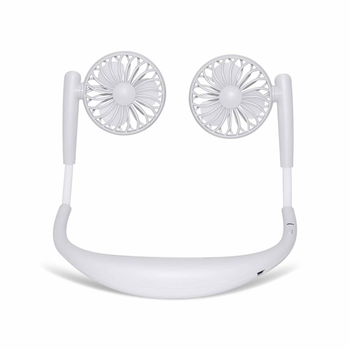 NUT 首掛け扇風機 卓上扇風機 ハンズフリー ポータブル ファン 携帯扇風機 USB充電式 風量3段階調節 角度調整「ホワイト」_1