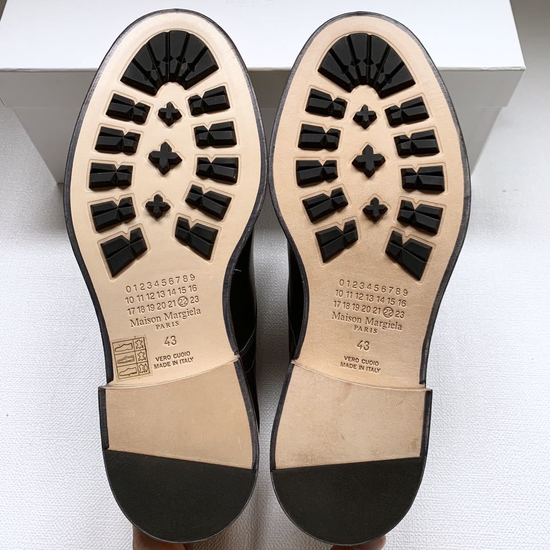新品 2018SS メゾン マルジェラ ゴールドソール レザー ダービー シューズ 43 黒 ブラック Maison Margiela 靴 メンズ 28㎝相当 イタリア製