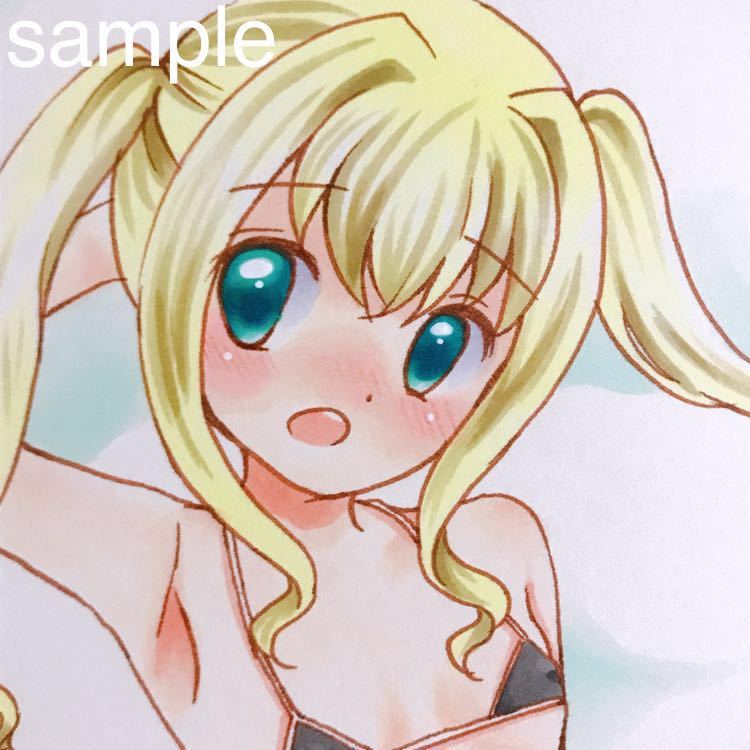 手描きイラスト】オリジナル『黒マイクロビキニっ娘』(手描きイラスト