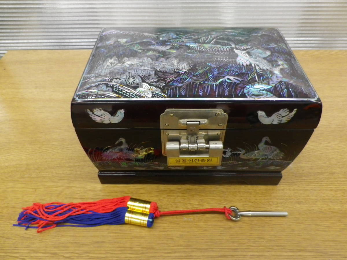螺鈿細工ジュエリーボックス 小物入れ オルゴール付き 鍵無し 