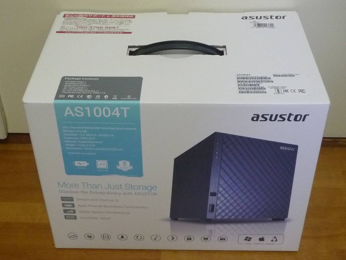 新品■ASUSTOR AS1004T 大容量ホームマルチメディアハブ ASUSTOR NAS