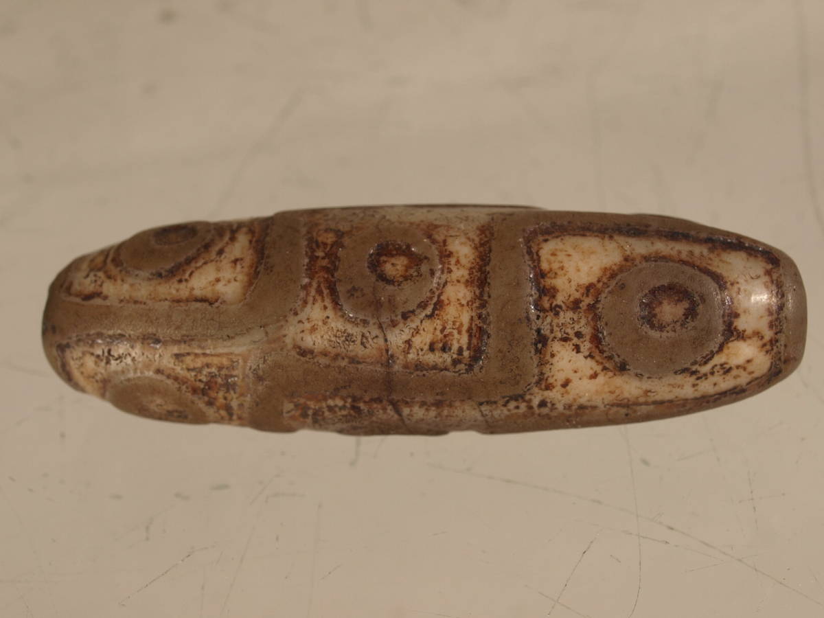 旧家初心だし　　唐物　開運縁起物 チベット 老鑛縁起天珠年代物 _2