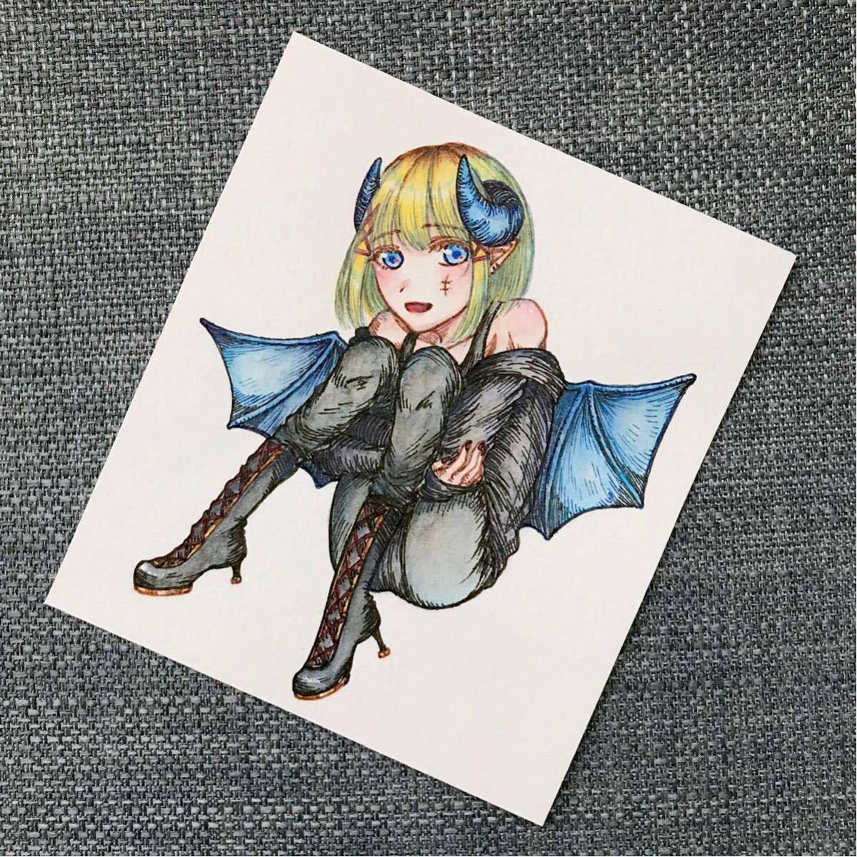 手描きイラスト オリジナル同人悪魔角羽 スクエア 手描きイラスト 売買されたオークション情報 Yahooの商品情報をアーカイブ公開 オークファン Aucfan Com