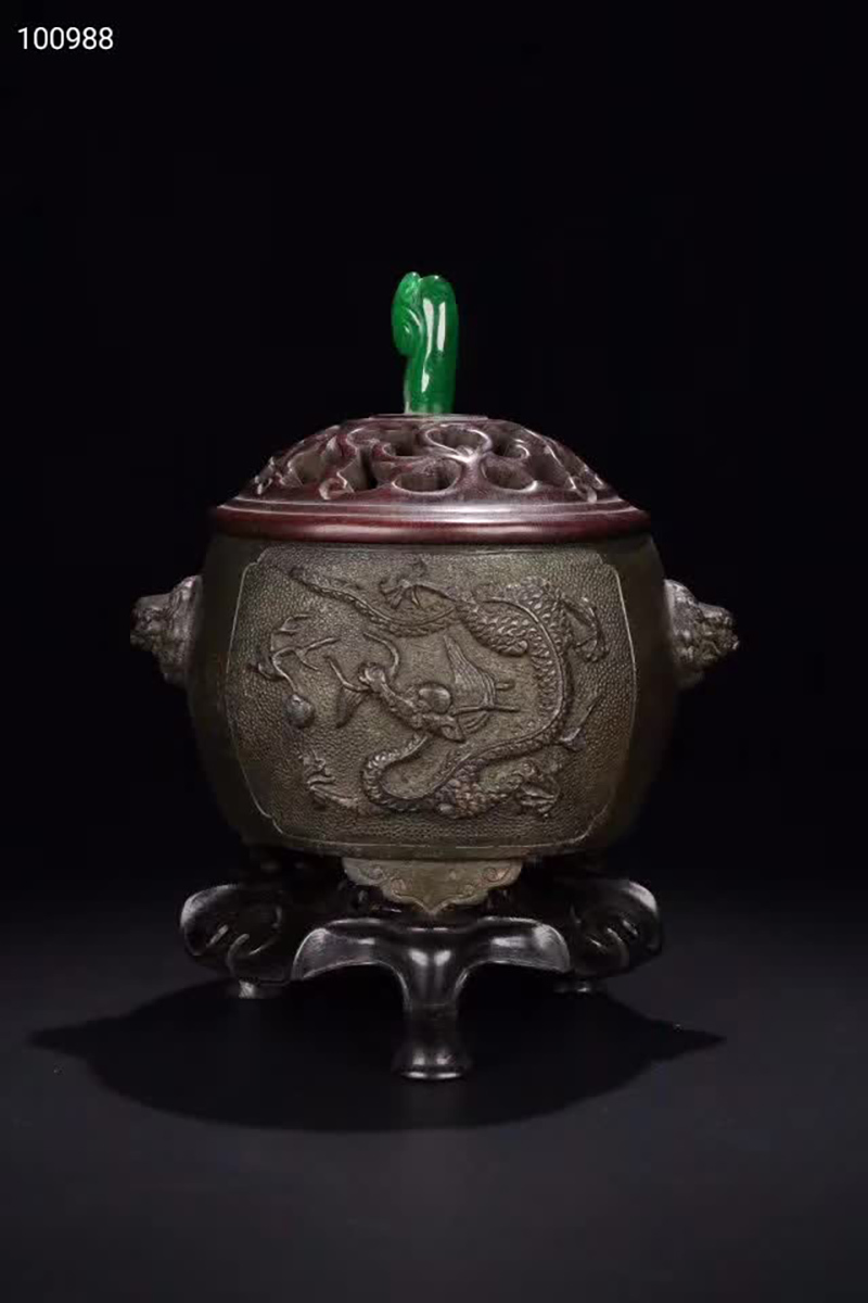 定番人気 老銅造 祥龍戯珠 香炉 サイズ 高さ16cm耳距13.1cm 重さ1395g b(銅製)｜売買されたオークション情報、yahooの商品情報をアーカイブ公開 - オークファン その他
