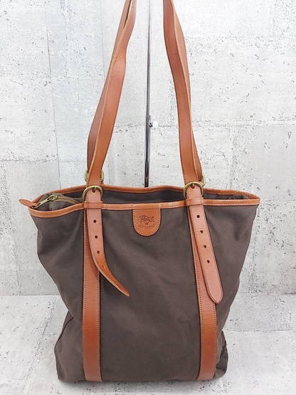 ◇ Il Bisonte イル ビゾンテ キャンバス トート バッグ ブラウン 
